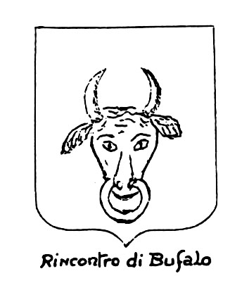 Immagine del termine araldico: Rincontro di bufalo